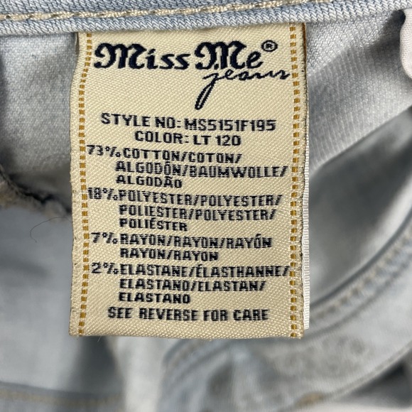Miss Me Jeans Women's Size 29 Flare Leg Light Wash Cotton Stretch Y2K - Picture 7 of 16